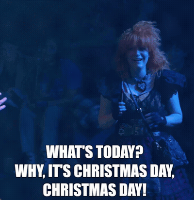 Woman With Red Hair And What's Today Sign GIF