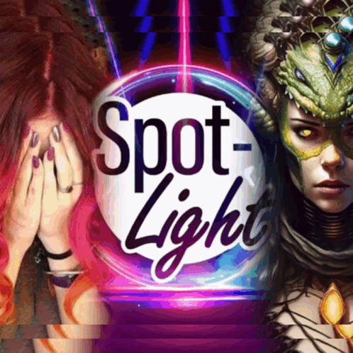 Woman With Red Hair Covering Face In Front Of Spot Light Sign GIF