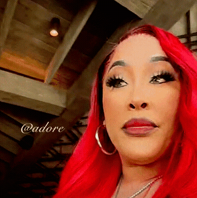 Woman With Red Hair Hoop Earrings Necklace @Adore GIF