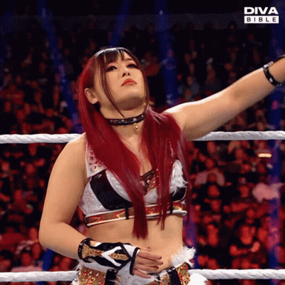 Woman With Red Hair In Diva Bible Wrestling Match GIF