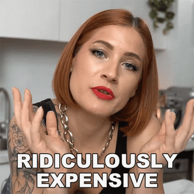 Woman With Red Hair Making Funny Face Saying Ridiculously Expensive GIF