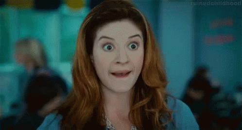 Woman With Red Hair Making Surprised Face GIF