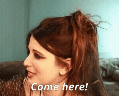 Woman With Red Hair Saying Come Here GIF