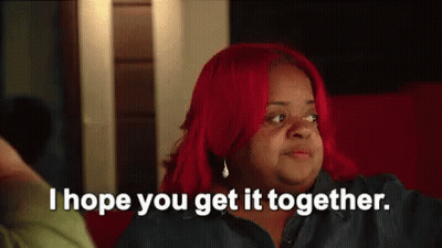 Woman With Red Hair Saying Get It Together GIF