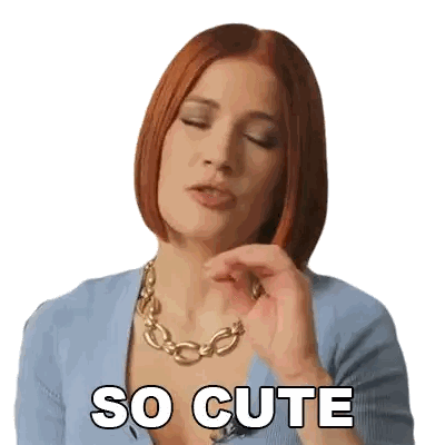 Woman With Red Hair Saying So Cute Sticker