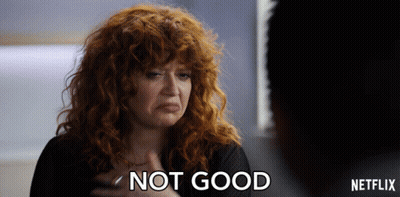 Woman With Red Hair Says Not Good GIF