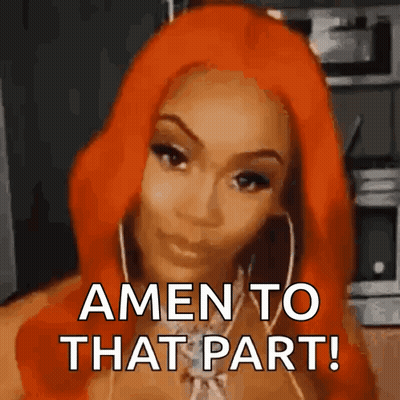 Woman With Red Hair Smiling Amen GIF