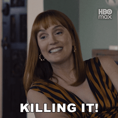 Woman With Red Hair Smiling Saying Killing It GIF