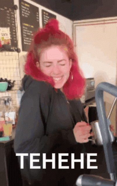 Woman With Red Hair Smiling Tehene GIF