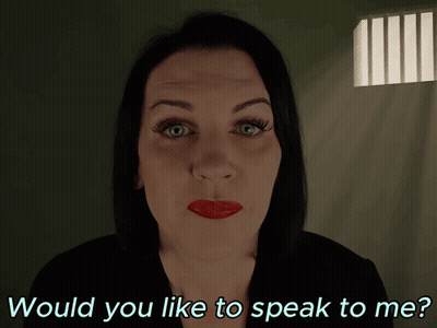 Woman With Red Lips Asking To Speak GIF