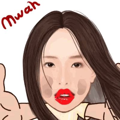 Woman With Red Lips Giving Thumbs Up Sticker