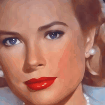 Woman With Red Lipstick And Blue Eyes GIF