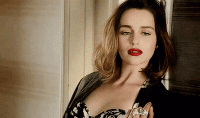 Woman With Red Lipstick And Diamond Ring GIF