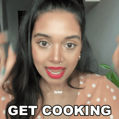 Woman With Red Lipstick And Get Cooking Necklace GIF