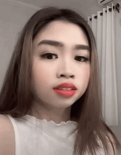 Woman With Red Lipstick And White Shirt GIF