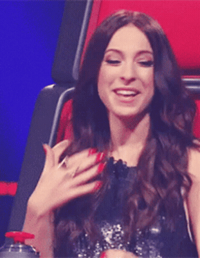 Woman With Red Nails Smiling GIF