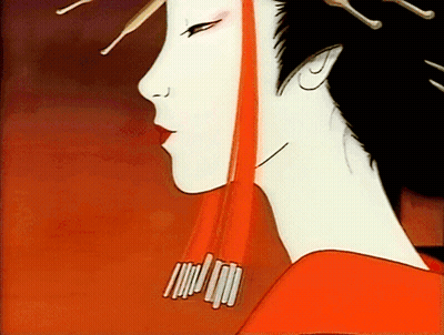 Woman With Red Ribbon Around Neck GIF