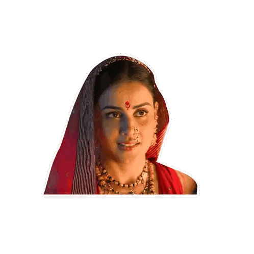 Woman With Red Scarf And Aasme Mghantay Ka Sticker
