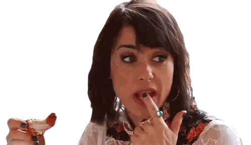 Woman With Ring Eating Meat Sticker
