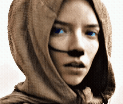 Woman With Scarf Around Head And Blue Eyes GIF