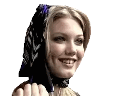 Woman With Scarf Smiling Sticker