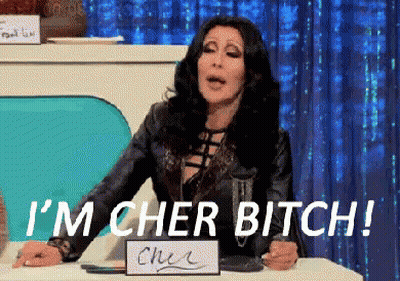 Woman With Sign I'm Cher Bitch GIF
