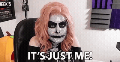 Woman With Skeleton Makeup Says It's Just Me GIF