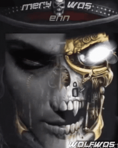 Woman With Skull Face Merry Wos Enn GIF