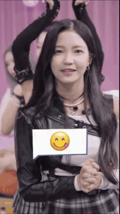Woman With Smiley Face Speech Bubble GIF