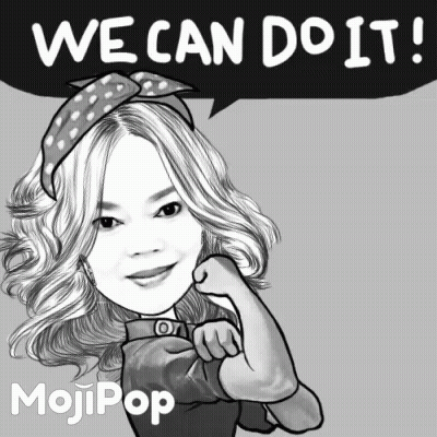 Woman With Speech Bubble We Can Do It GIF