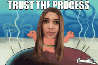 Woman With SpongeBob Head Trust The Process GIF
