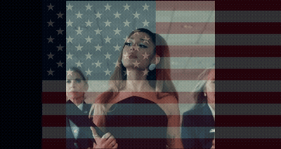 Woman With Stars On Face And American Flag GIF