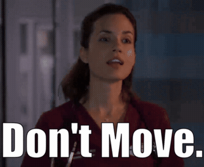 Woman With Stethoscope Saying Don't Move GIF