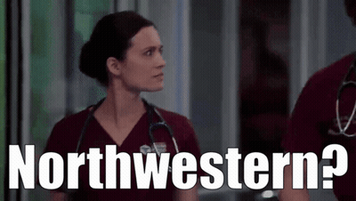 Woman With Stethoscope Says Northwestern Next To Man GIF