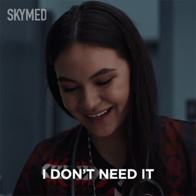 Woman With Stethoscope Smiling Says I Don't Need It GIF