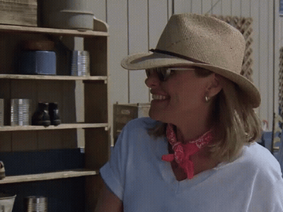 Woman With Straw Hat And Bandana GIF