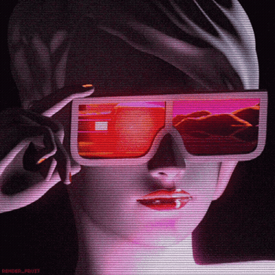 Woman With Sunglasses Reflecting Mountains GIF