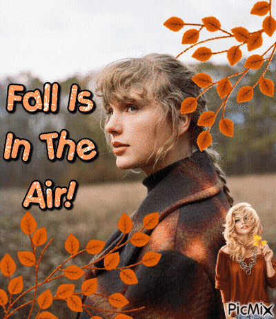 Woman With Text Fall Is In The Air GIF
