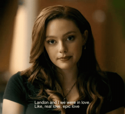 Woman With Text Landon And I We Were In Love Like Real Love Epic Love GIF