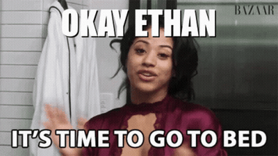 Woman With Text Okay Ethan It's Time To Go To Bed GIF