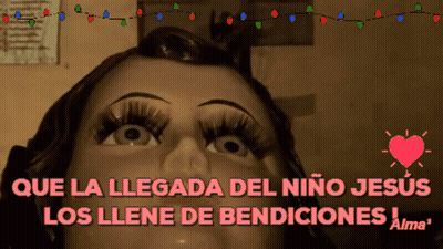 Woman With Text Que La Llegada Del Niño Jesús Los Llene De Bendiciones GIF