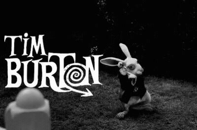 Woman With Tim Burton Text GIF