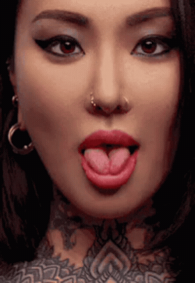 Woman With Tongue Out Close Up GIF