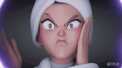 Woman With Towel On Head Making Angry Face Netflix GIF