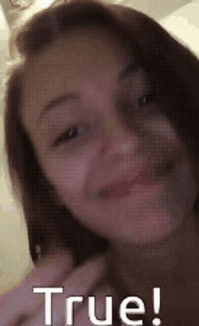 Woman With True Above GIF