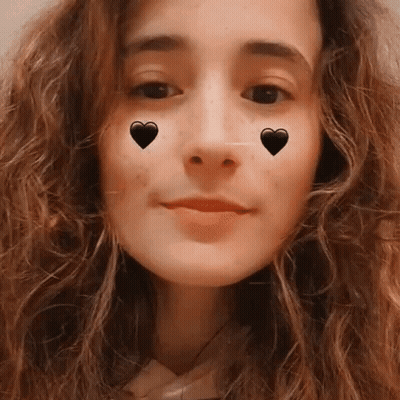 Woman With Two Black Hearts GIF