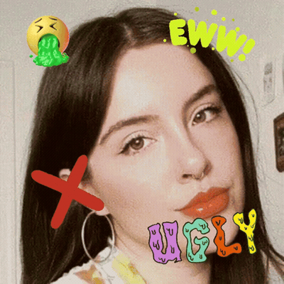 Woman With Ugly Written On Face GIF