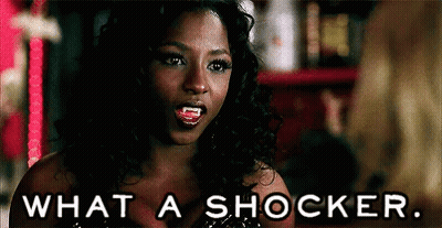 Woman With Vampire Teeth Says What A Shocker GIF