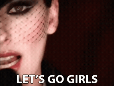 Woman With Veil Saying Let's Go Girls GIF