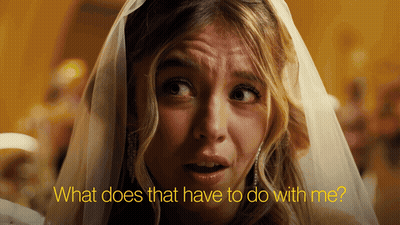 Woman With Veil Saying What Does That Have To Do With Me GIF